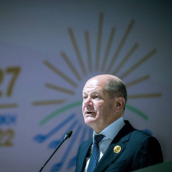 Bundeskanzler Olaf Scholz (SPD) spricht bei der Weltklimakonferenz COP27.