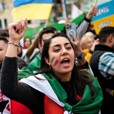 Demonstrierende in Köln