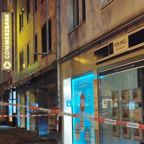 Versuchte Geldautomatensprengung bei der Commerzbank auf der Dürener Straße in Köln-Lindenthal
