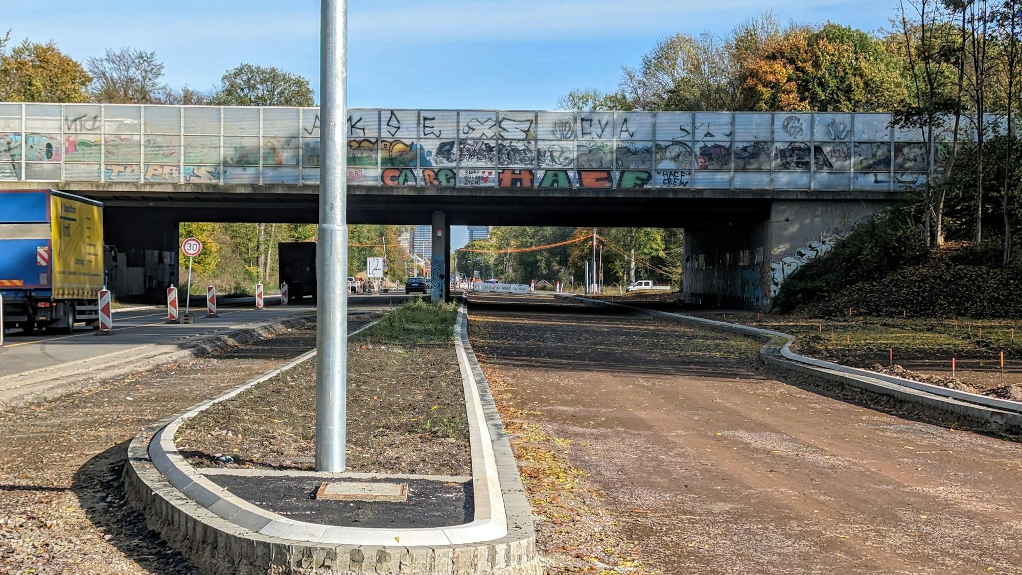 Die Baustelle an der Anschlussstelle Klettenberg an der A4