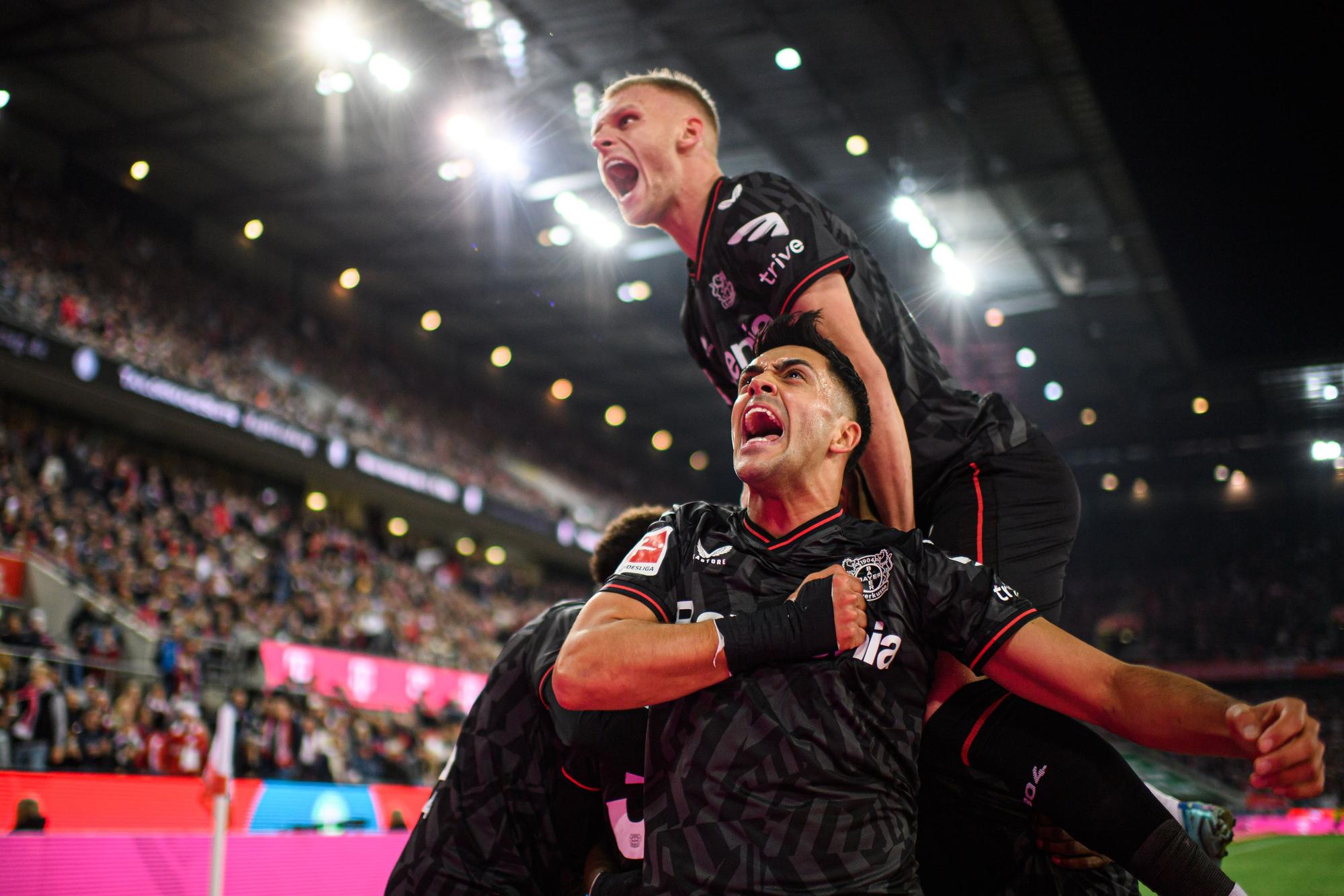 Torjubel von Bayer 04 Leverkusens Nadiem Amiri in Köln