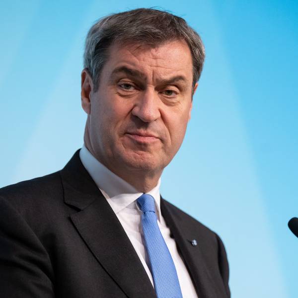 Markus Söder (CSU), Ministerpräsident von Bayern bei der Pressekonferenz zur Klausurtagung des Ministerrats.