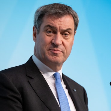 Markus Söder (CSU), Ministerpräsident von Bayern bei der Pressekonferenz zur Klausurtagung des Ministerrats.