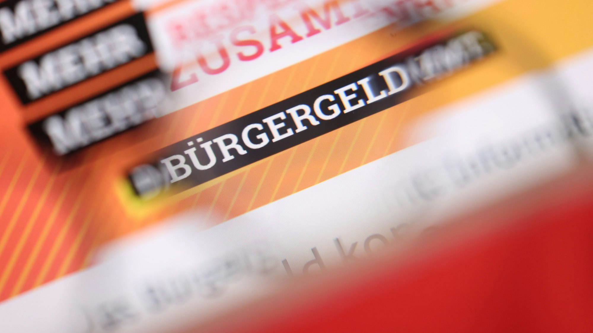 Ein Hinweis auf das geplante Bürgergeld auf der Homepage des Bundesministeriums für Arbeit und Soziales.