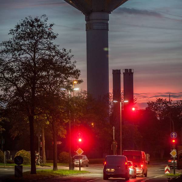 Der Wasserturm an der Olof-Palme-Straße, unbeleuchtet