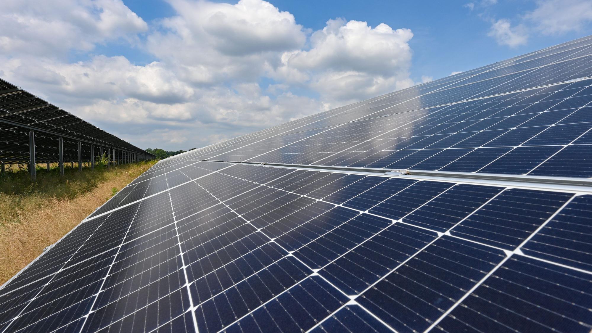 Das Symbolfoto zeigt einen Solarpark.