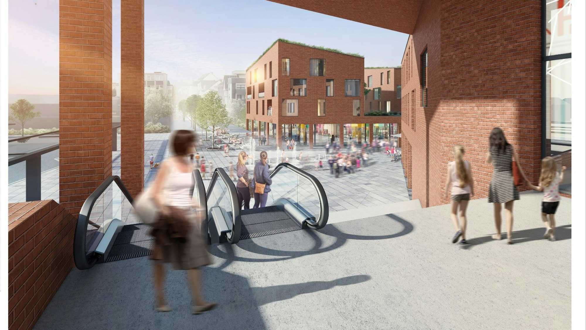 So soll das Bahnhofsquartier Opladen von der Bahnhofsbrücke her aussehen, so eine bildliche Darstellung der Planer.