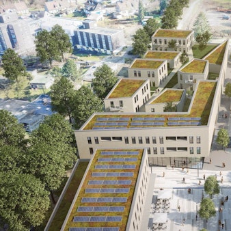 Skizze des geplanten Montanus-Quartiers in Burscheid aus der Vogelperspektive