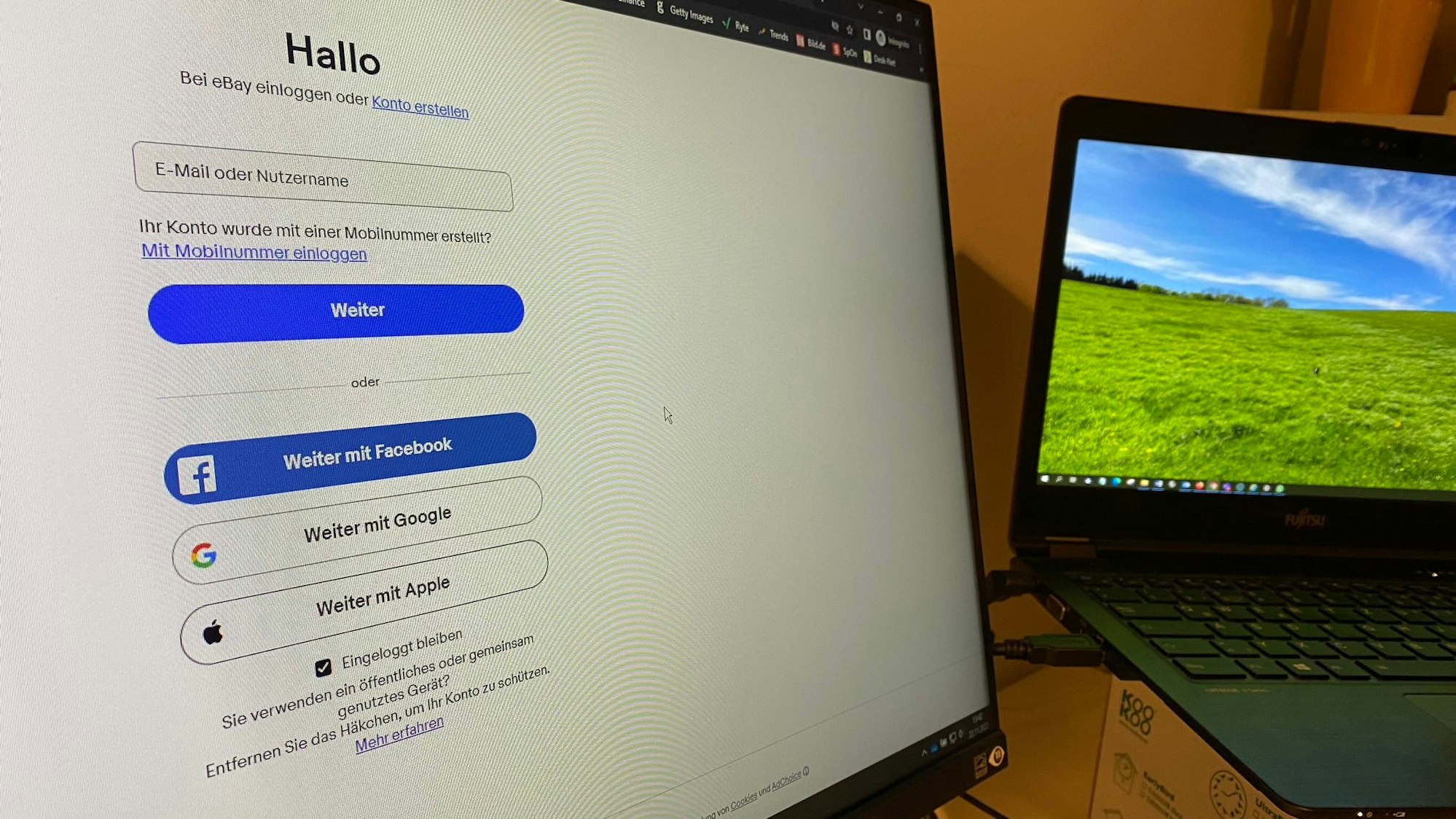Eine Single Sign-on-Anmeldemaske auf einem Computer-Bildschirm