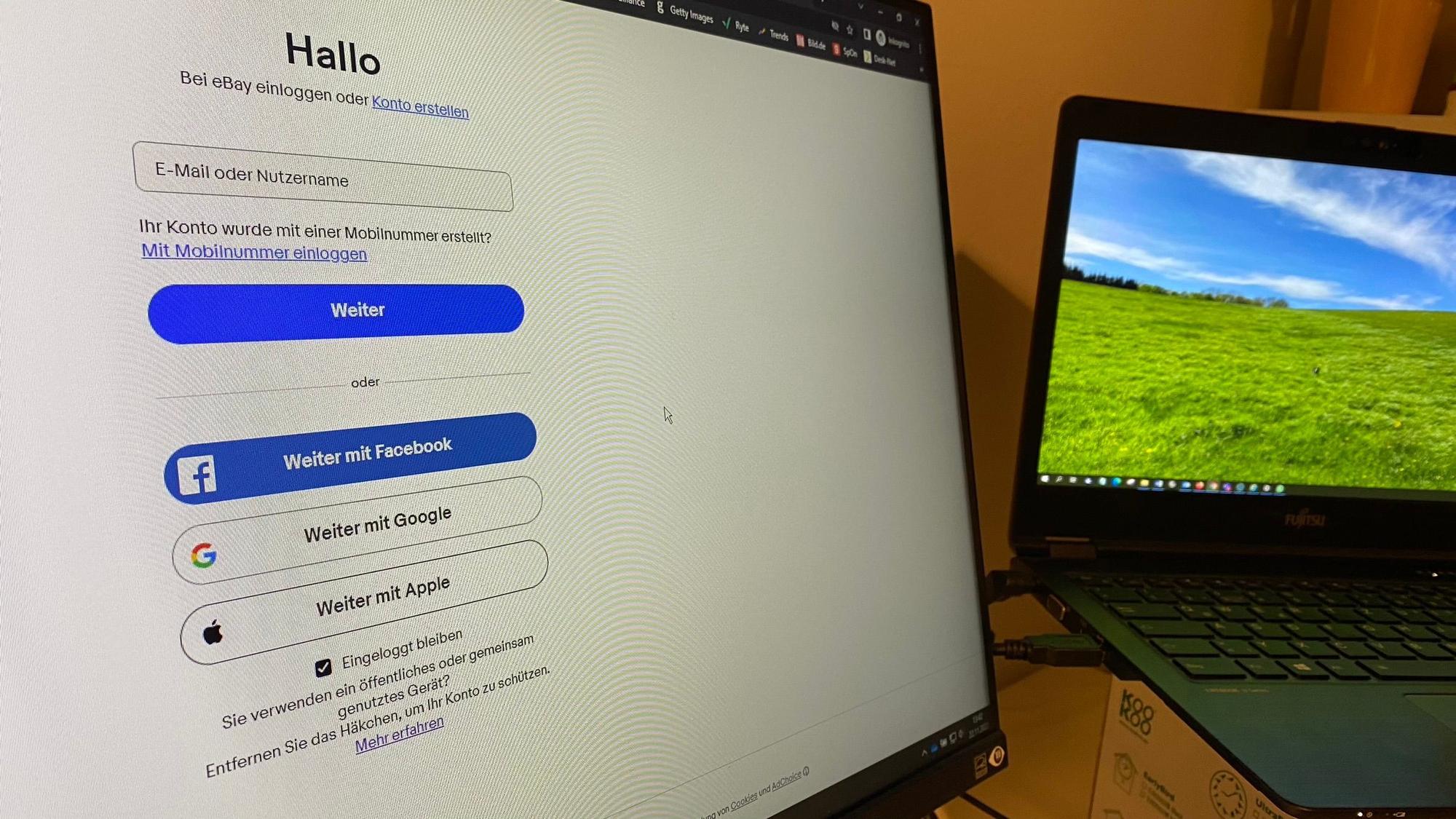 Eine Single Sign-on-Anmeldemaske auf einem Computer-Bildschirm