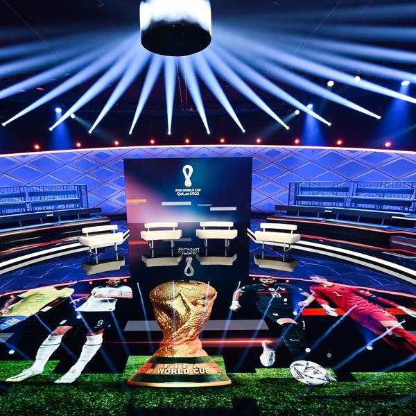 Das WM-Studio von ARD und ZDF für die Fußball-Weltmeisterschaft in Katar auf dem Gelände des ZDF auf dem Mainzer Lerchenberg.