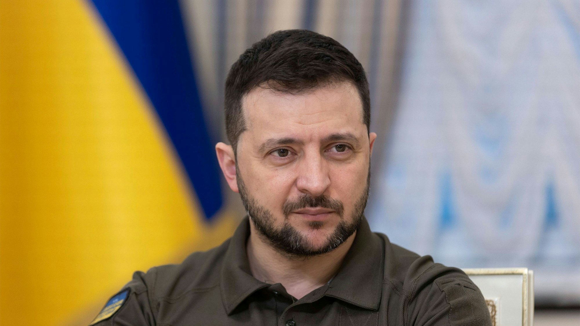 Wolodymyr Selenskyj, Präsident der Ukraine, im Mariinsky-Palast in Kiew.