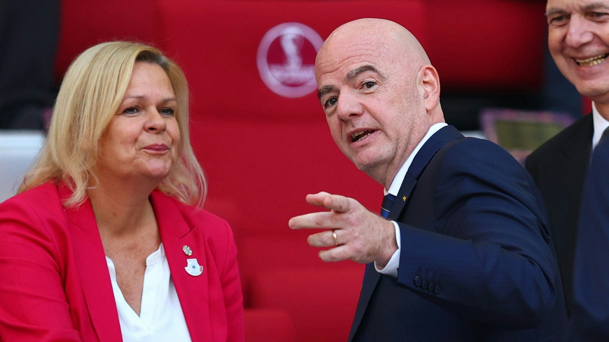 Nancy Faeser (SPD) und Fifa-Präsident Giovanni Vincenzo Infantino