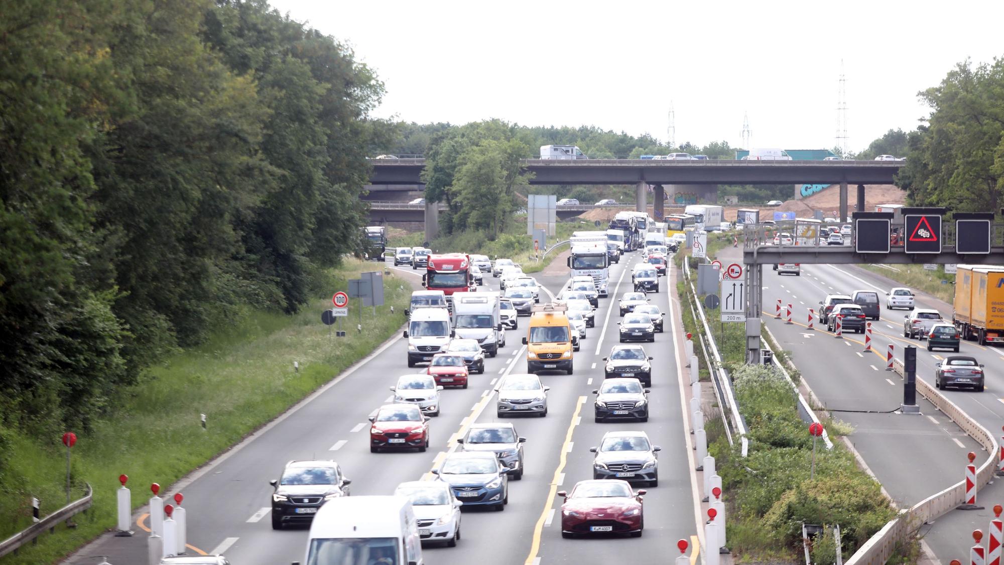 Stau auf der Autobahn.