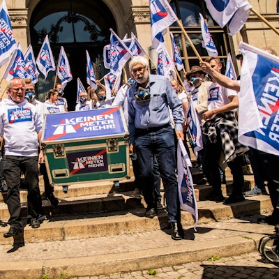 Protest aus Leverkusen im Bundesverkehrsministerium in Berlin, „Keinen Meter mehr“ am 10.06.2022