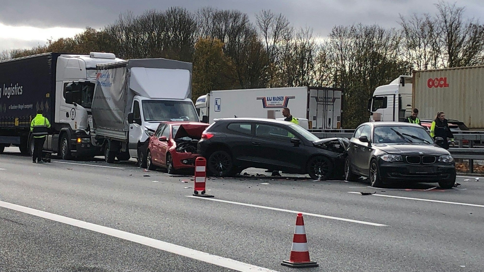 Unfall auf der A3 bei Leverkusen