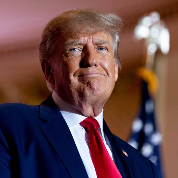 Der republikanische Präsidentschaftsbewerber Donald Trump in der Nahaufnahme.