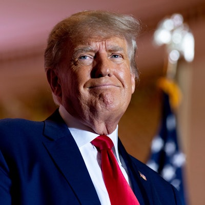 Der republikanische Präsidentschaftsbewerber Donald Trump in der Nahaufnahme.