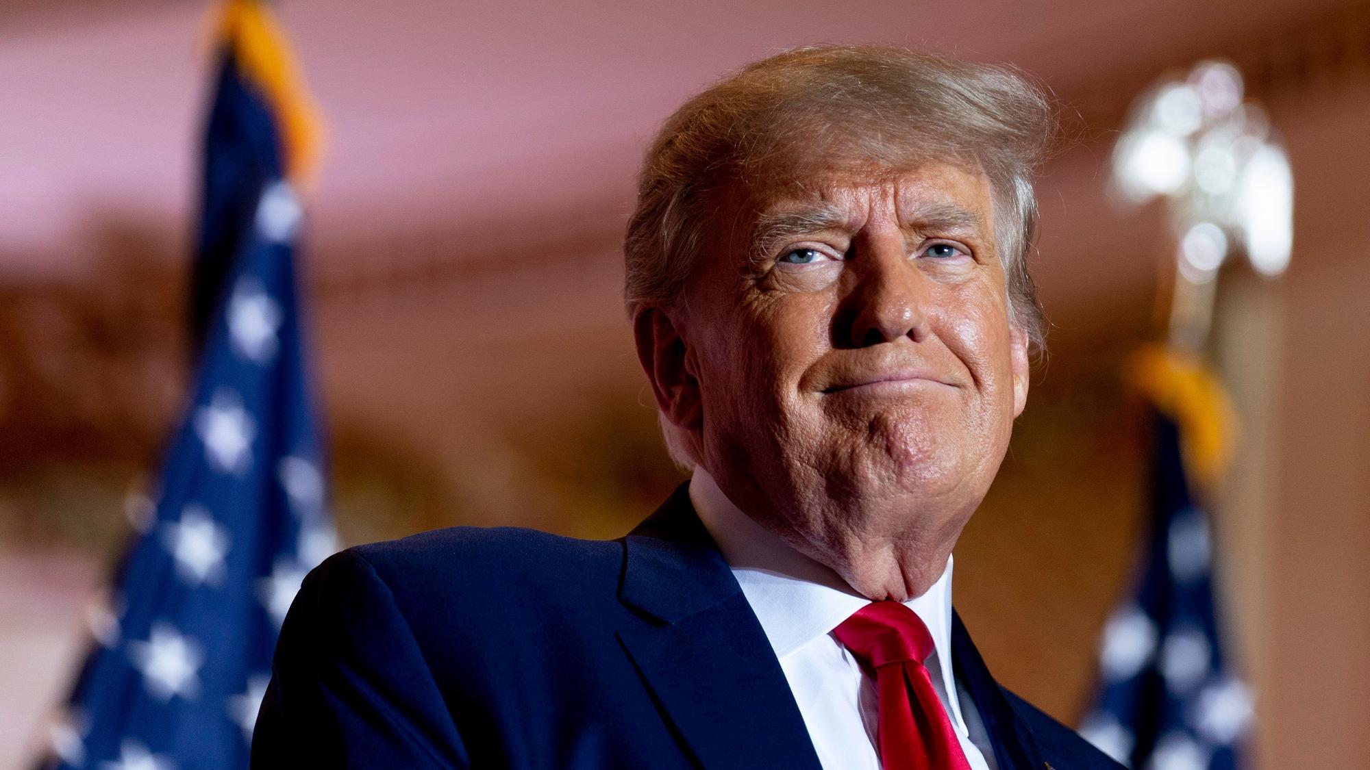Der republikanische Präsidentschaftsbewerber Donald Trump in der Nahaufnahme.