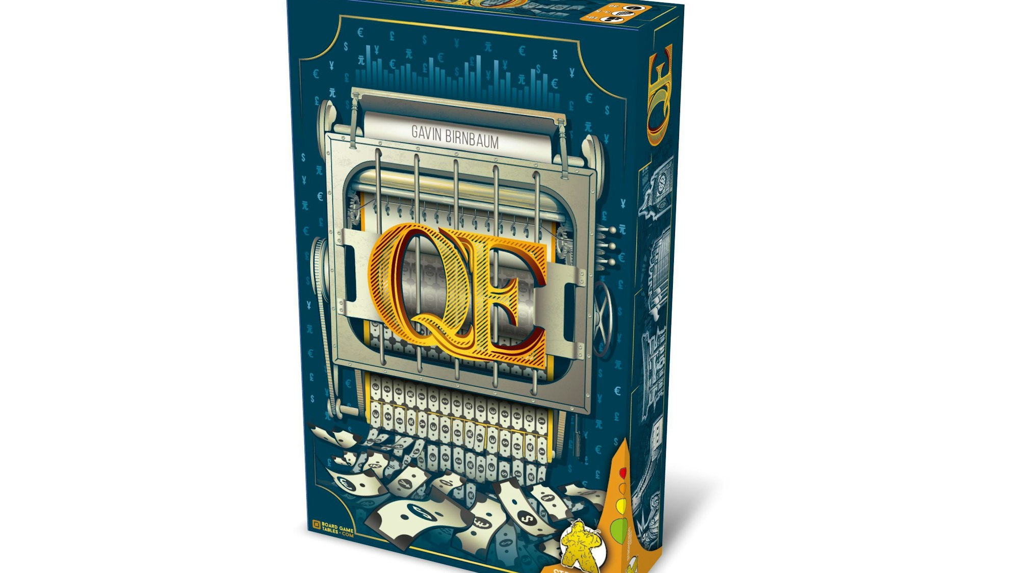 Verpackung des Spiels „QE“