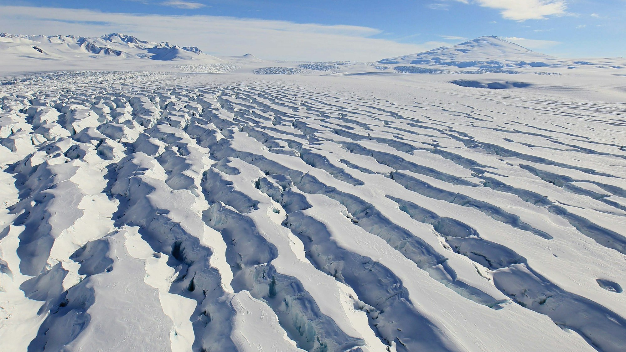 Undatierte Aufnahme der Terra Nova Bay, die den Permafrost in der Antarktis zeigt.