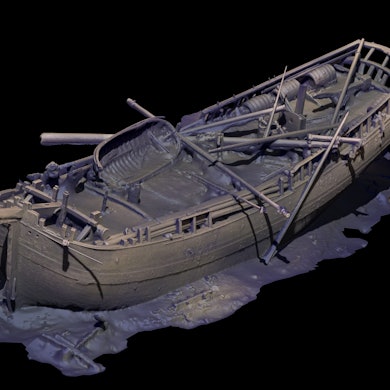 Die Computersimulation zeigt ein Schiffswrack