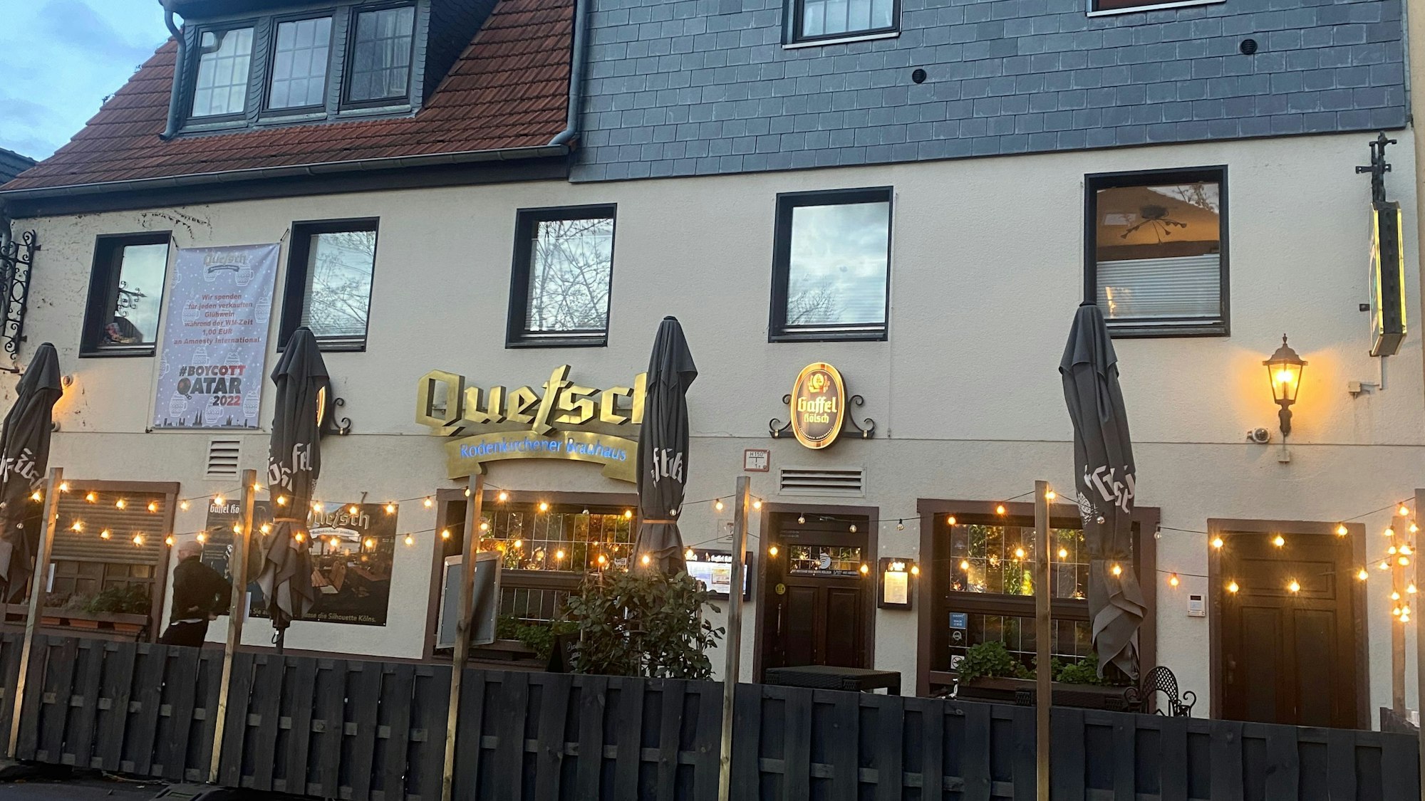 Außenbereich des Brauhaus Quetsch