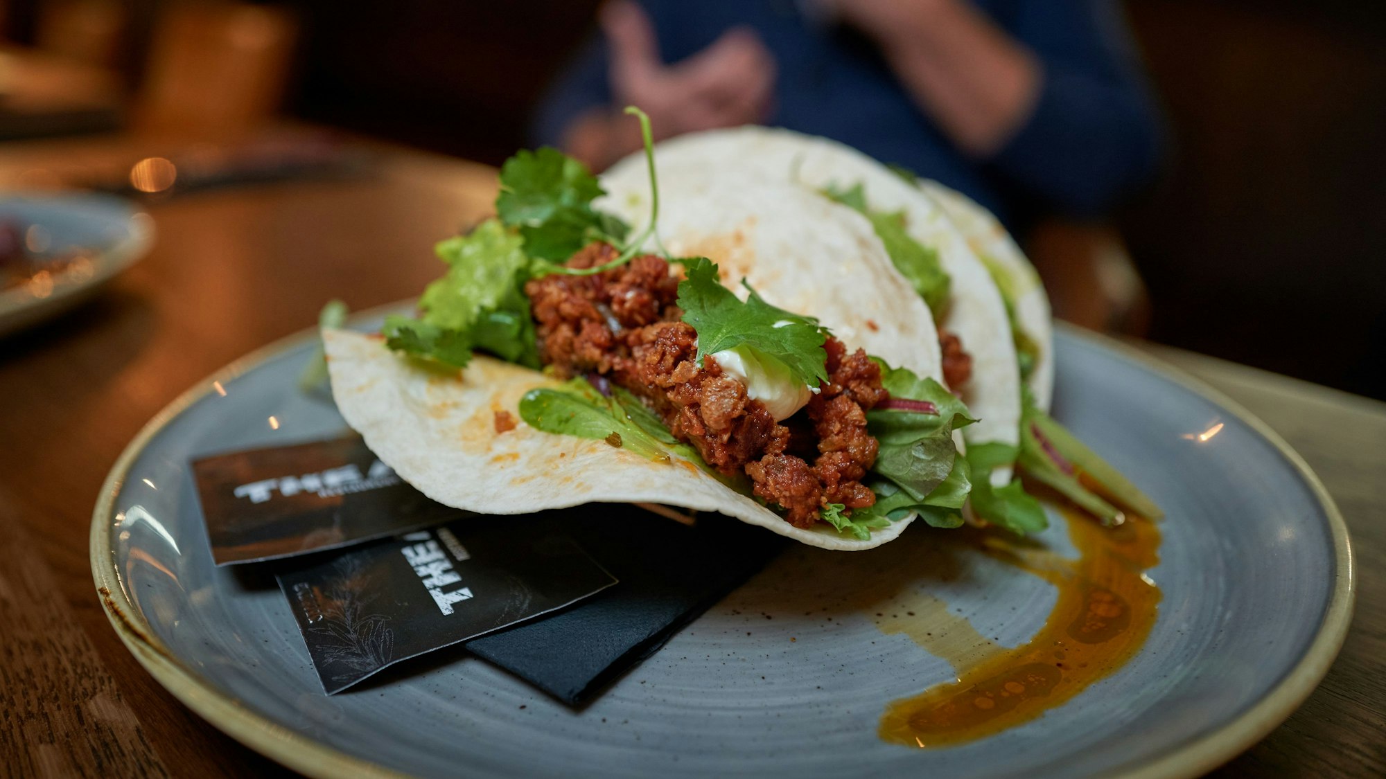 Eines der drei getesteten Gerichte mit gedrucktem Fleisch: die "Redefine Tacos".