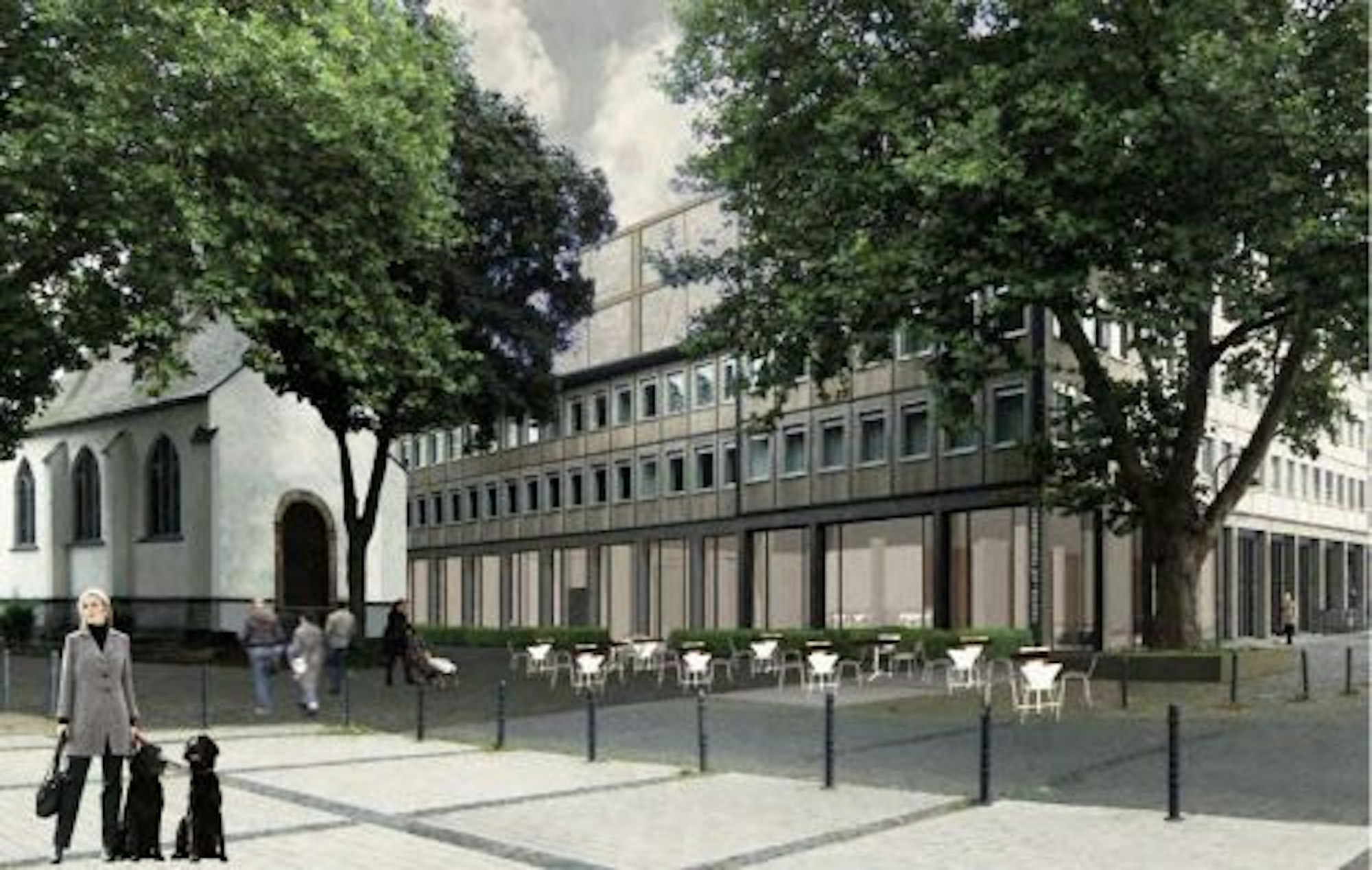 Visualisierung des sanierten IHK-Gebäudes Unter Sachsenhausen.