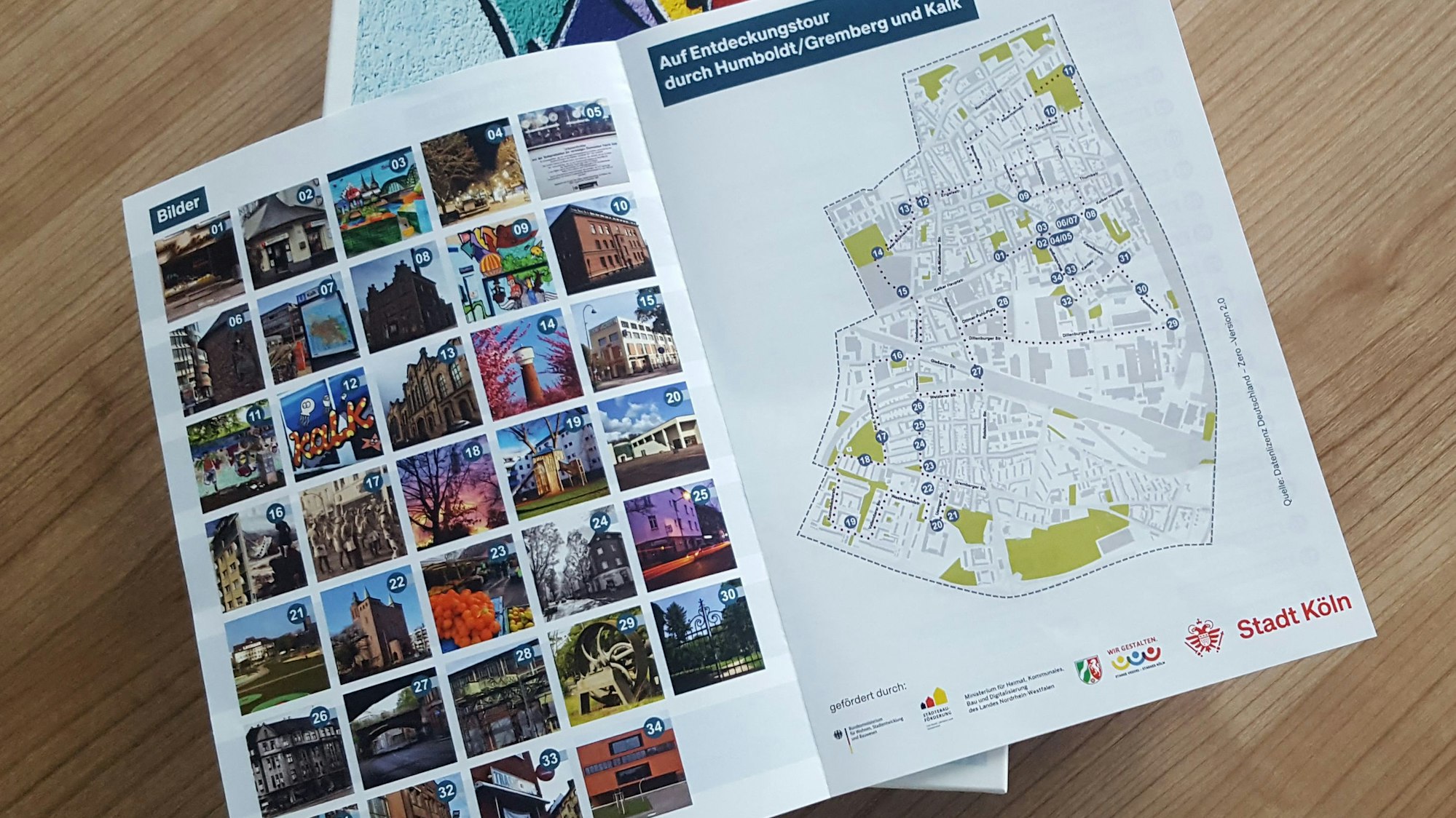 Spielanleitung des Memory mit Veedels-Plan zum Rundgang.