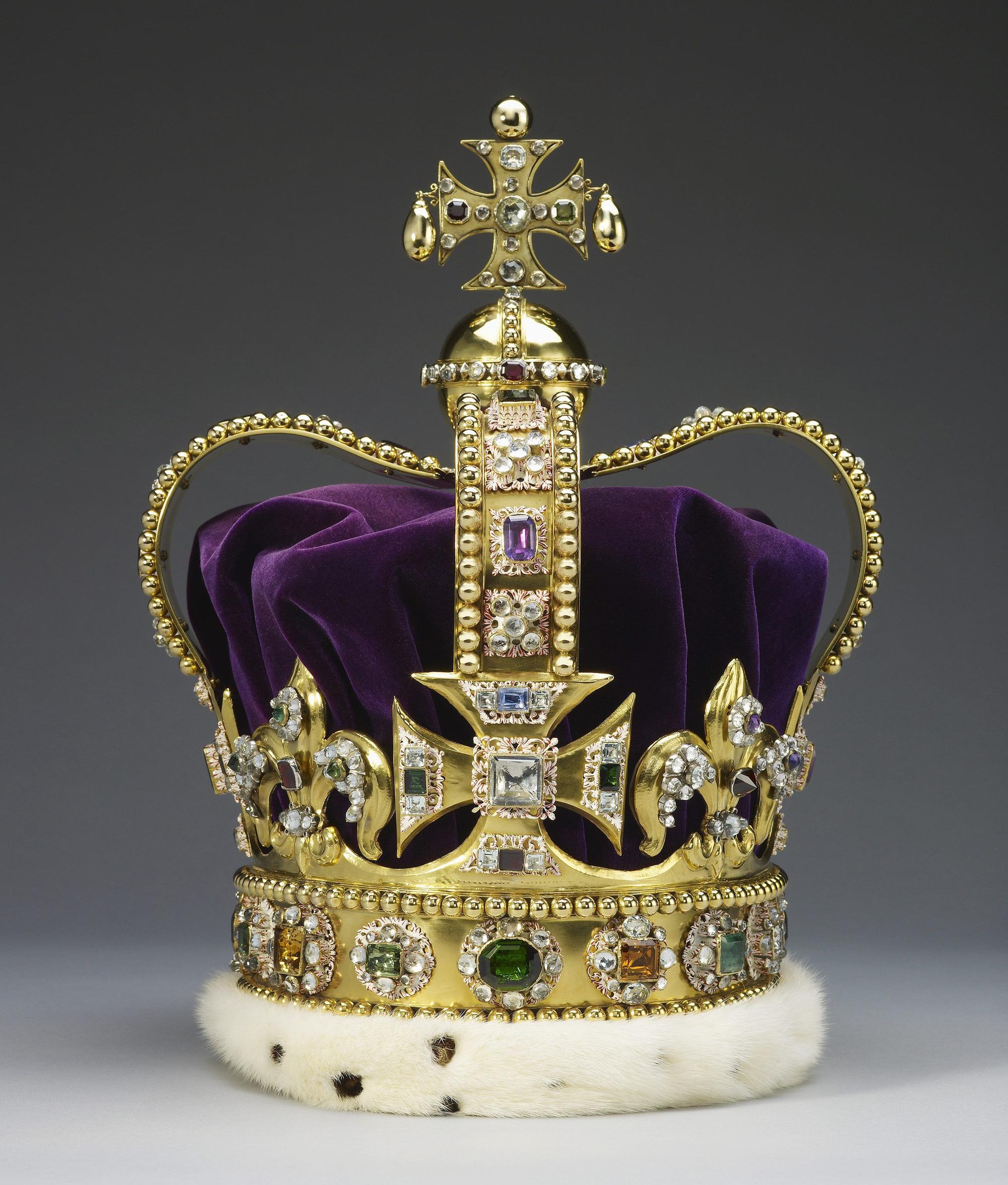 Undatiertes, vom Buckingham Palast herausgegebenes Handout-Foto der Edwardskrone, die von König Charles II. bei seiner Krönung am 6. Mai 2023 getragen werden wird.