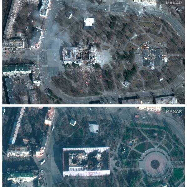 Das Theater von Mariupol auf einer Luftaufnahme vom 30. November 2022