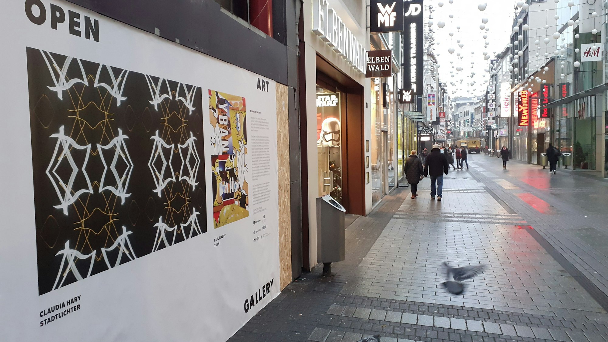 Plakat an einem Leerstand an der Hohe Straße