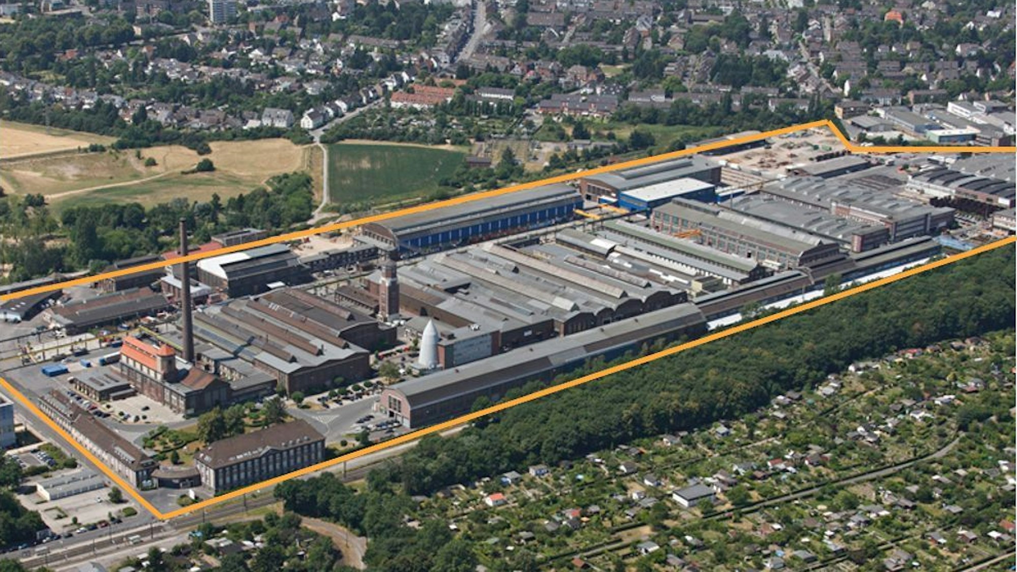 Das Düsseldorfer Areal Böhler von oben.