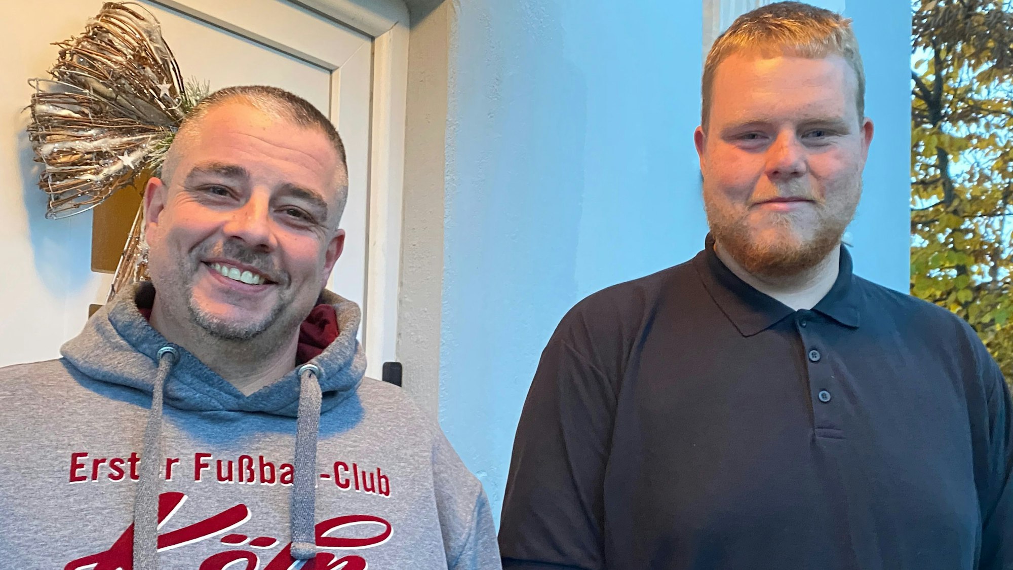 Das Foto zeigt Michael Kilbinger (links) und Konstantin Last, die Vorsitzenden des gerade neu gegründeten Vereins „Mer us Meschenich“.