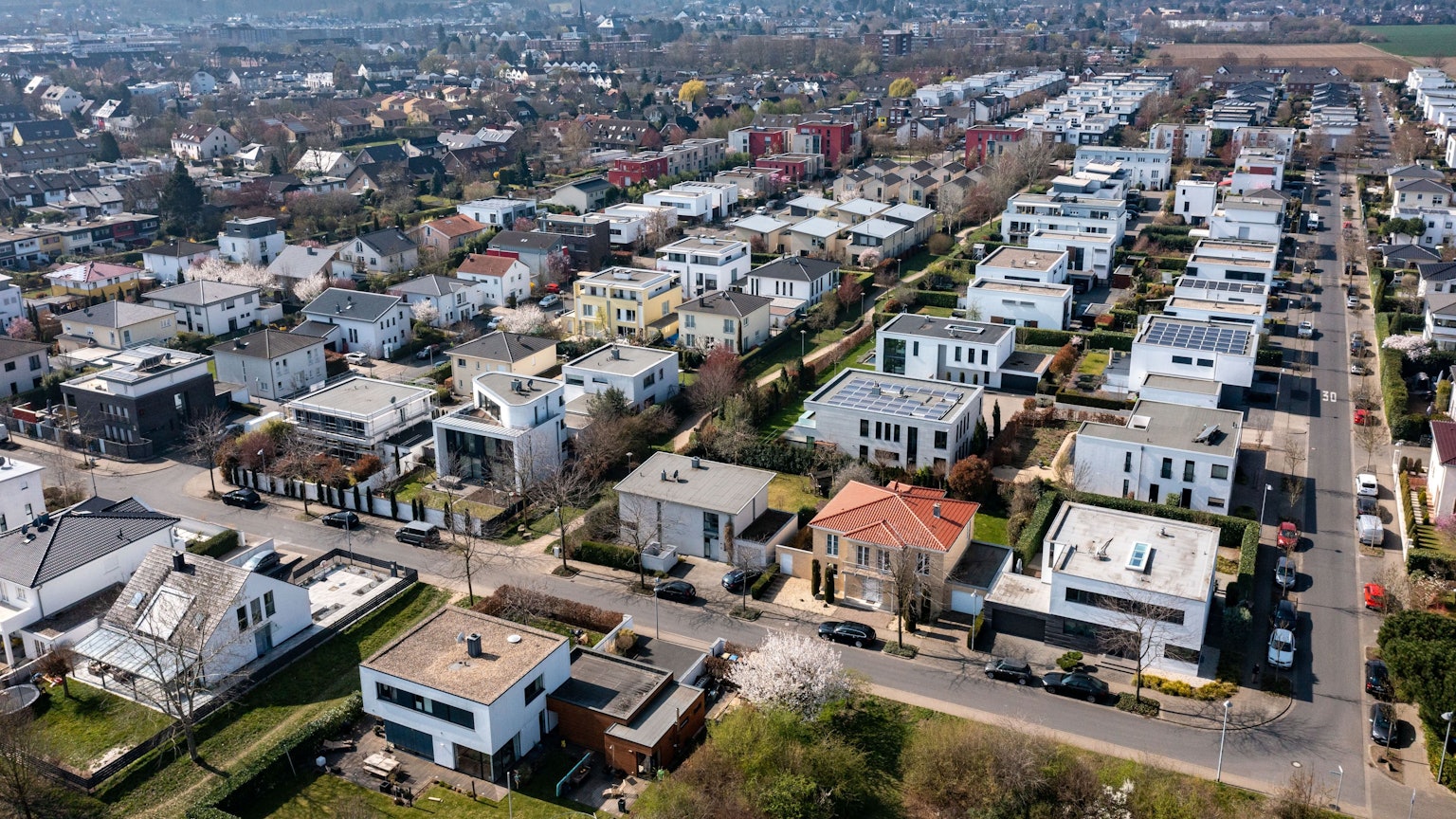 Das Neubaugebiet Römerhofallee in Köln aus der Luft. (Archivbild)