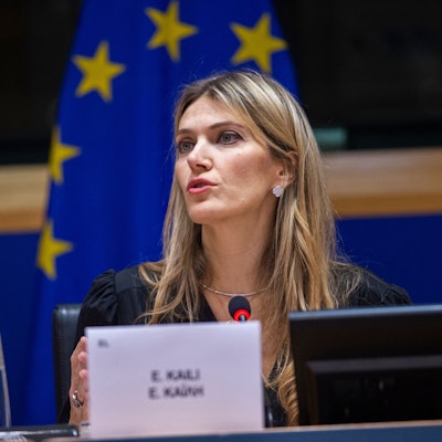 Eva Kaili, griechische Politikerin und Vizepräsidentin des EU-Parlaments, während einer Zeremonie in Brüssel im Dezember 2022.
