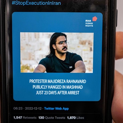 Madschid-Resa Rahnavard wurde vom iranischen Regime am Montagmorgen ermordet.