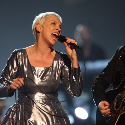 Annie Lennox and Dave Stewart von den Eurythmics 2014 in Los Angeles.