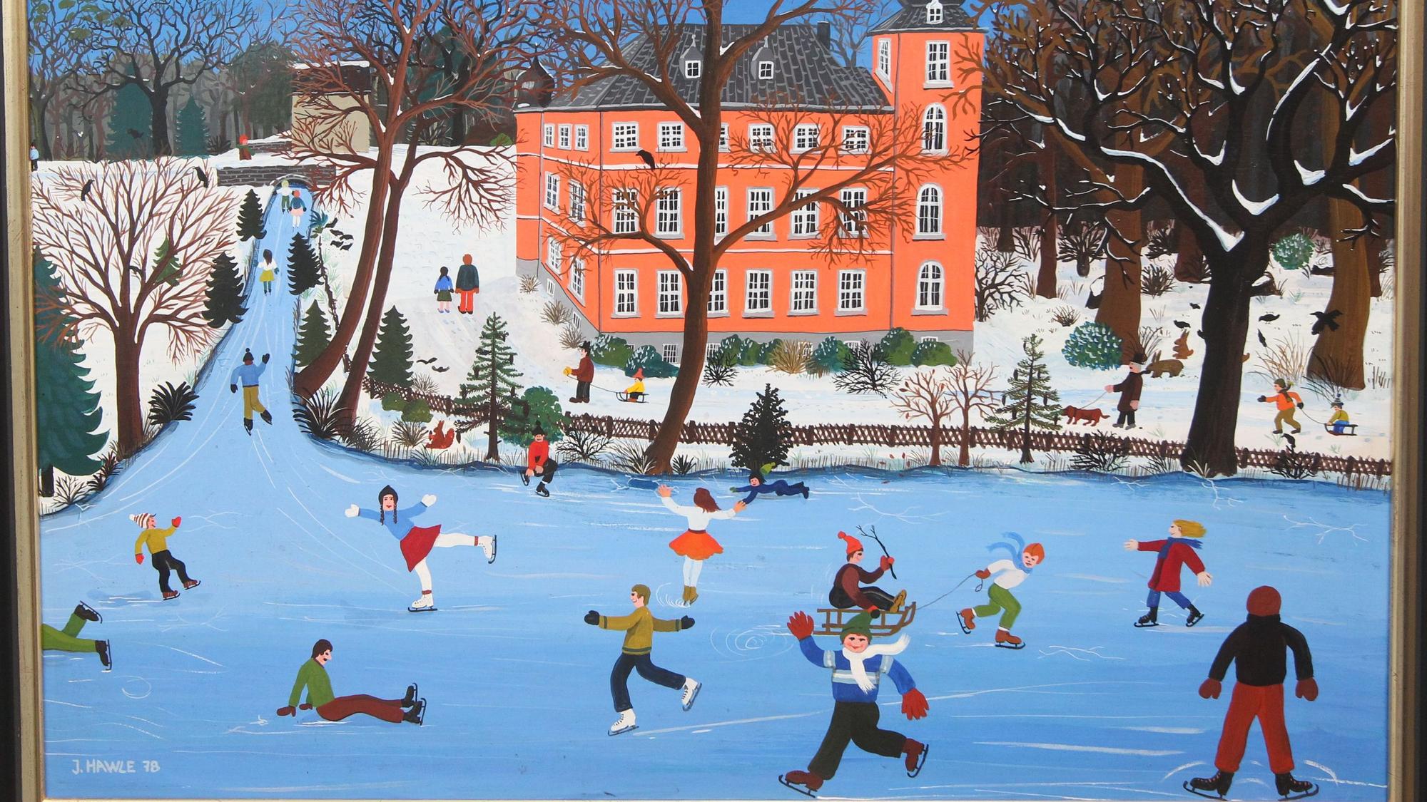 Josef Hawles Winterbild der Burg Wissem