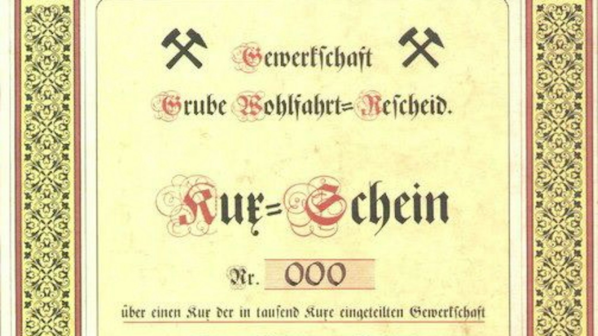 Kux-Ajktie der Grube Wohlfahrt