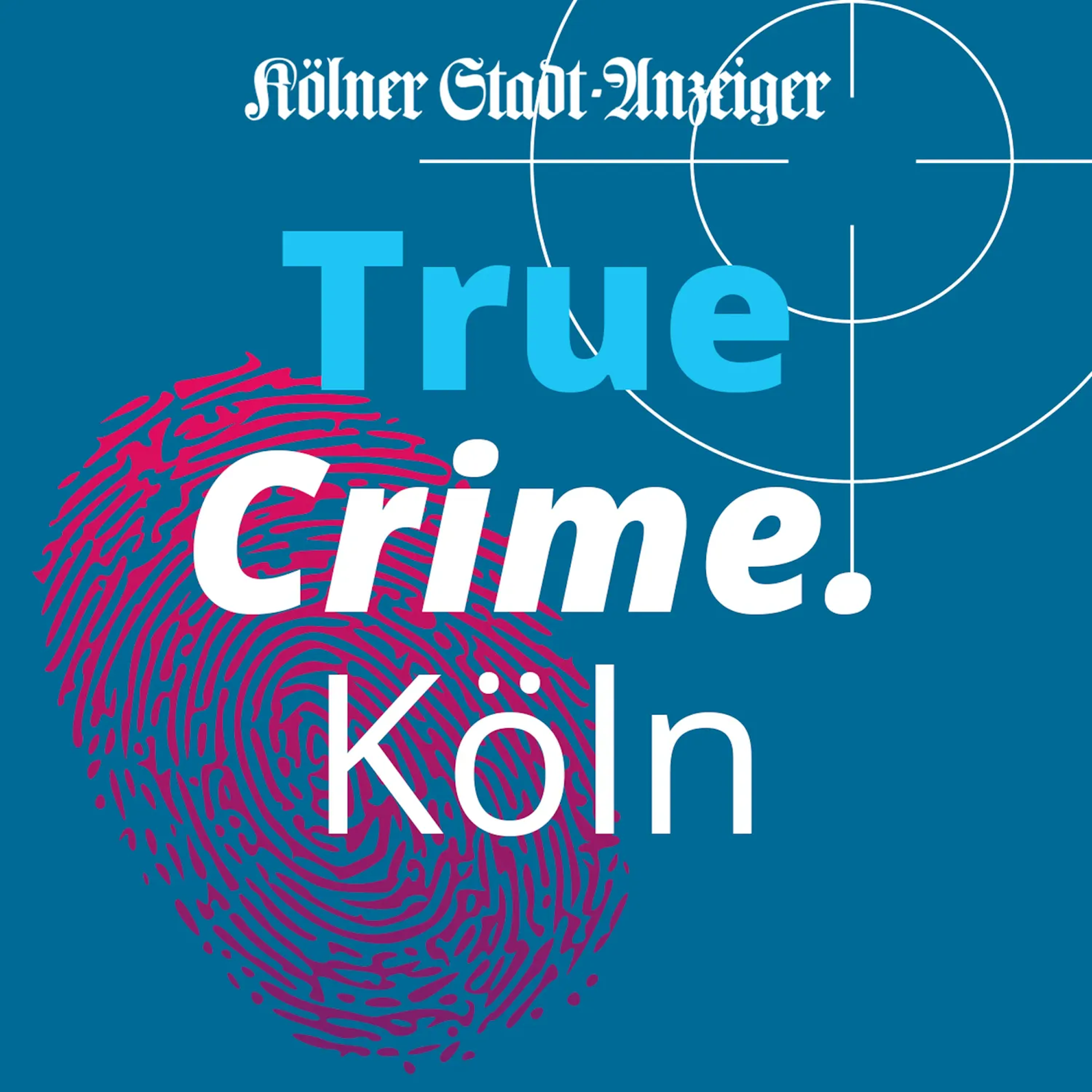 Das Logo von „True Crime Köln“ mit großem Fingerabdruck