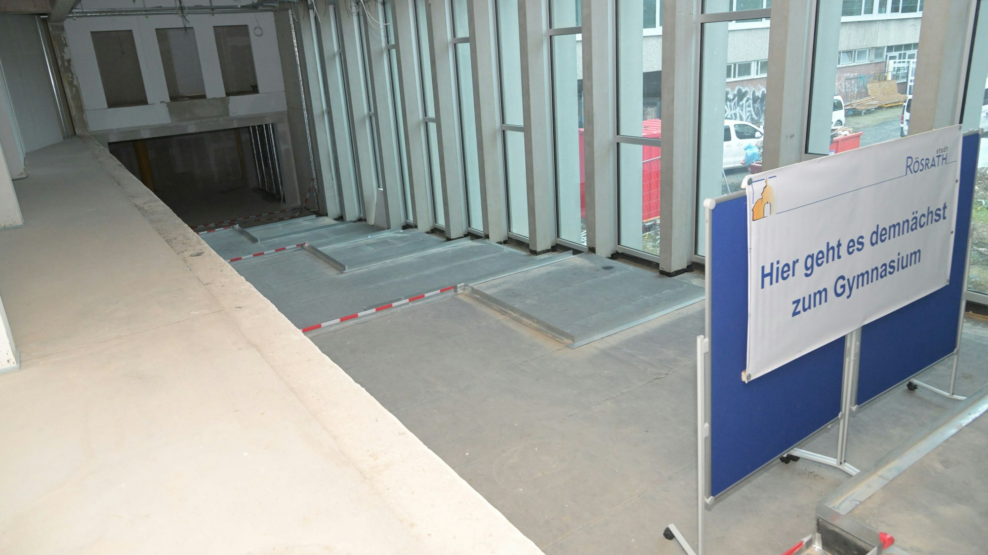 Baustelle im Rösrather Freiherr-vom-Stein-Schulzentrum.