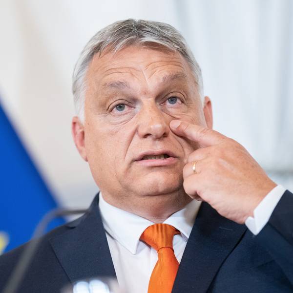 Viktor Orban, Ministerpräsident von Ungarn, nimmt im Bundeskanzleramt in Wien an einer gemeinsamen Pressekonferenz mit dem Bundeskanzler von Österreich teil.
