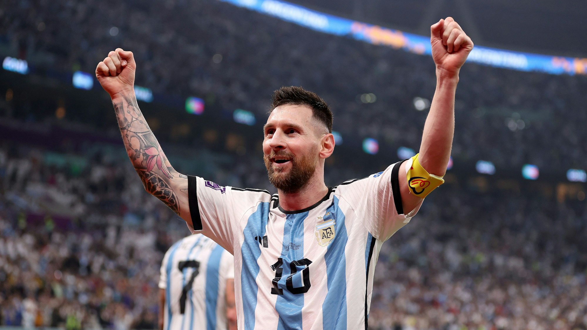 Lionel Messi jubelt beim WM-Halbfinale