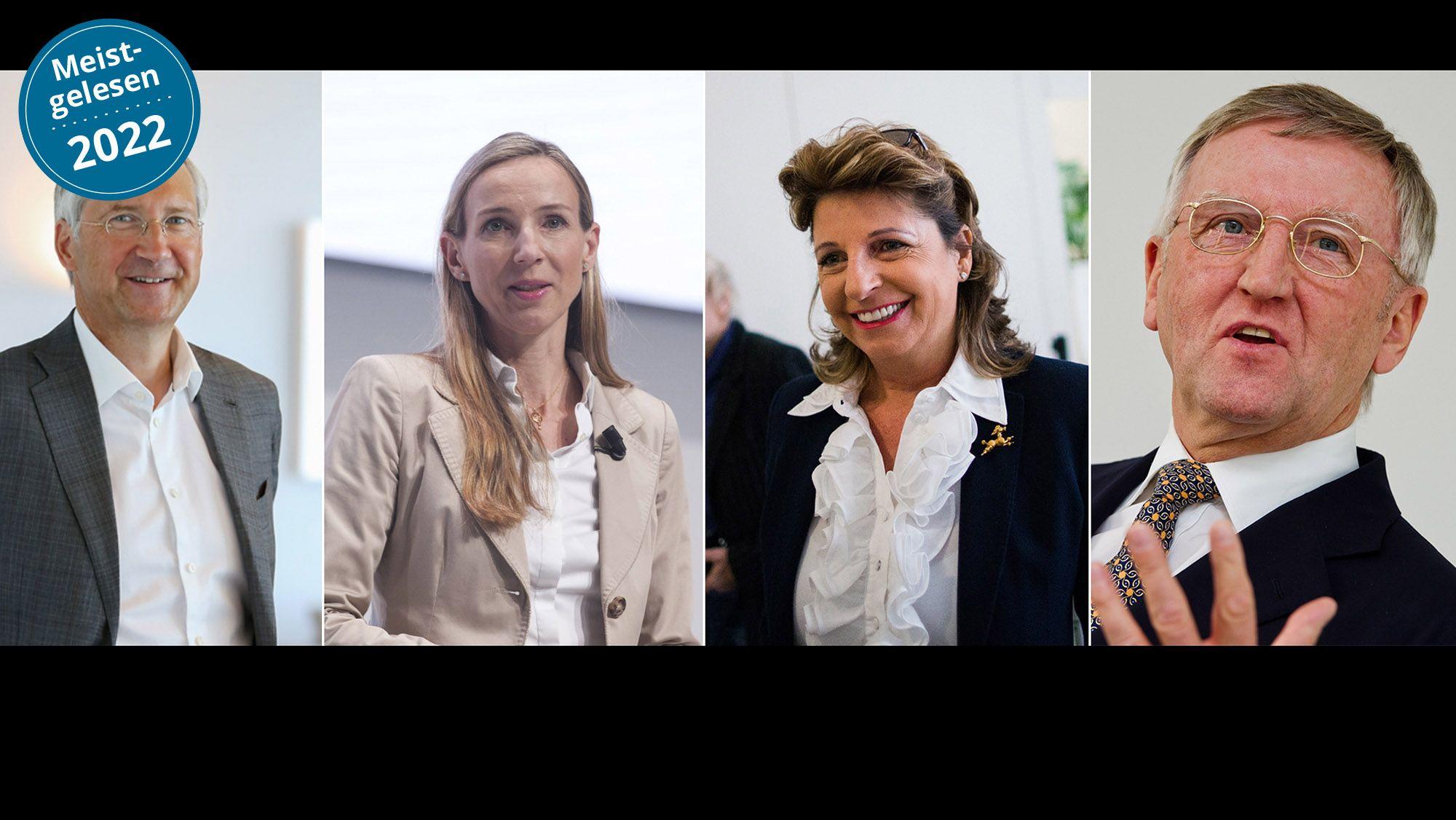 Gehören zu den Reichsten in NRW: Bert Flossbach, Simone Bagel-Trah, Babette Albrecht und Walter P.J. Droege (v.l.)