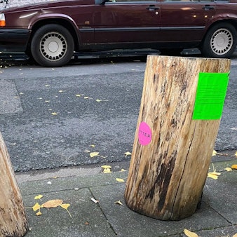 Auch diese Holzstämme wurden vom Ordnungsamt als Gefahr markiert.