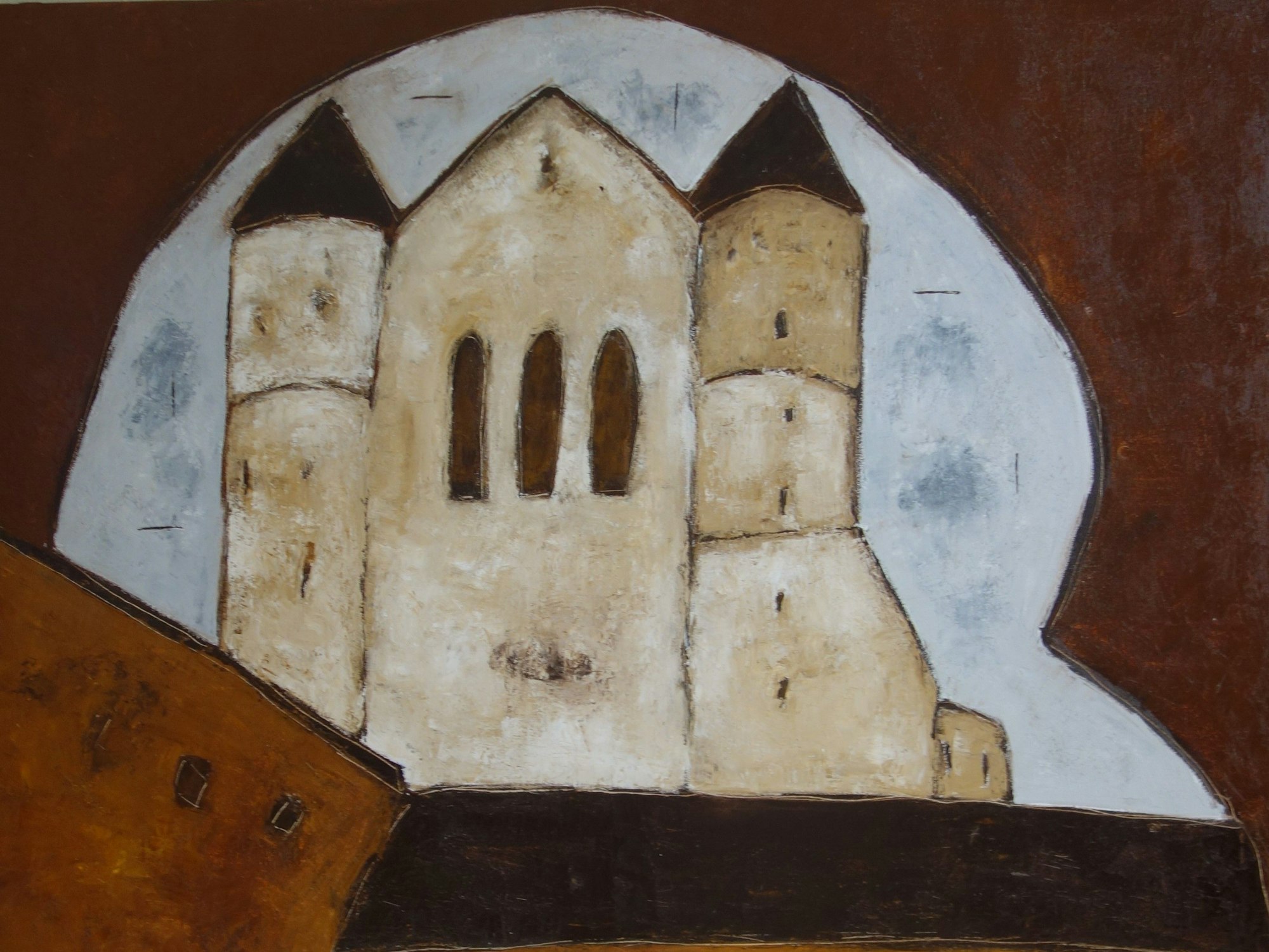 Eine Darstellung von St. Maria im Kapitols. Gemalt wurde das Bild vom Barlach-Preisträger Alexander Dettmar.