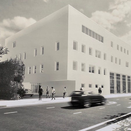 Eine Animation des Gebäudekomplexes der künftigen Brühler Feuerwache