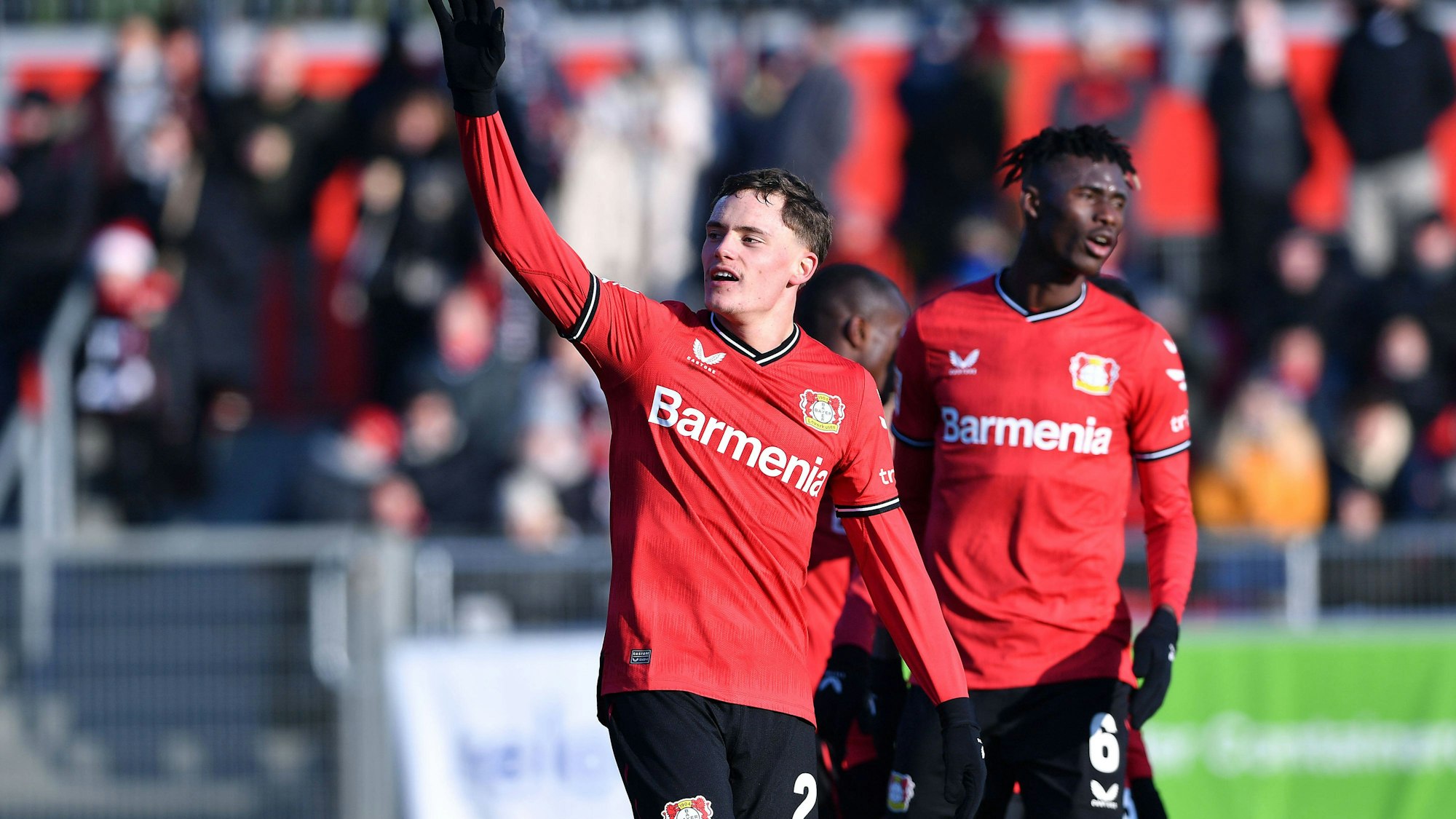 Torjubel zum 2:0 durch Florian Wirtz Leverkusen